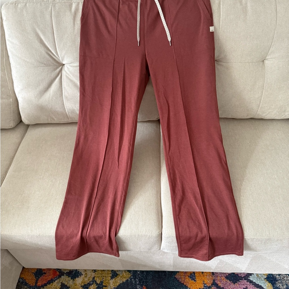 Vuori Women's Drawstring Wide-Leg Lounge Pants in Rust